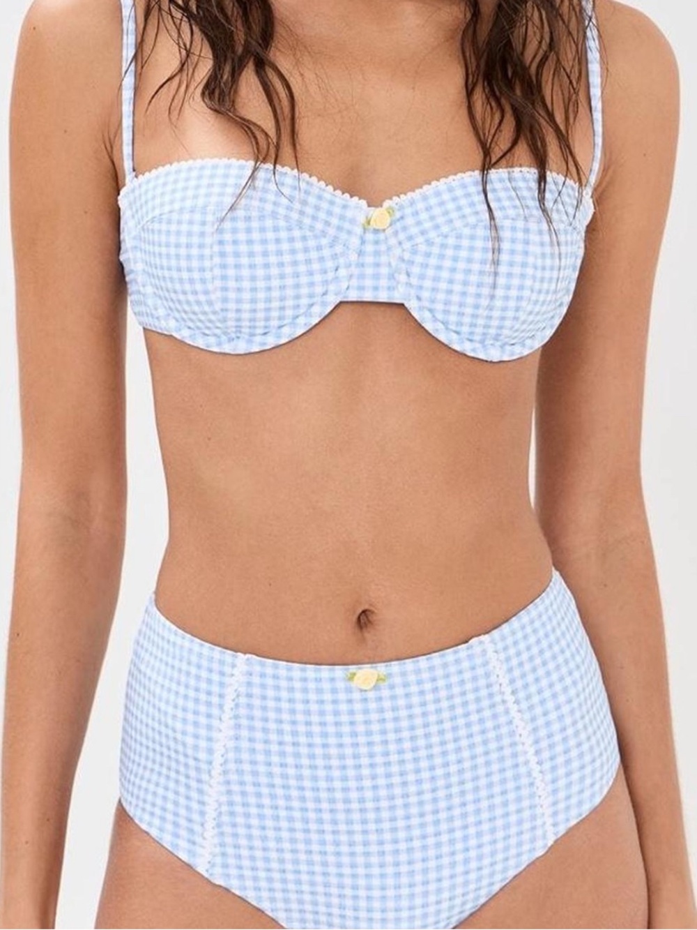 STAUD Gingham Bikini Set